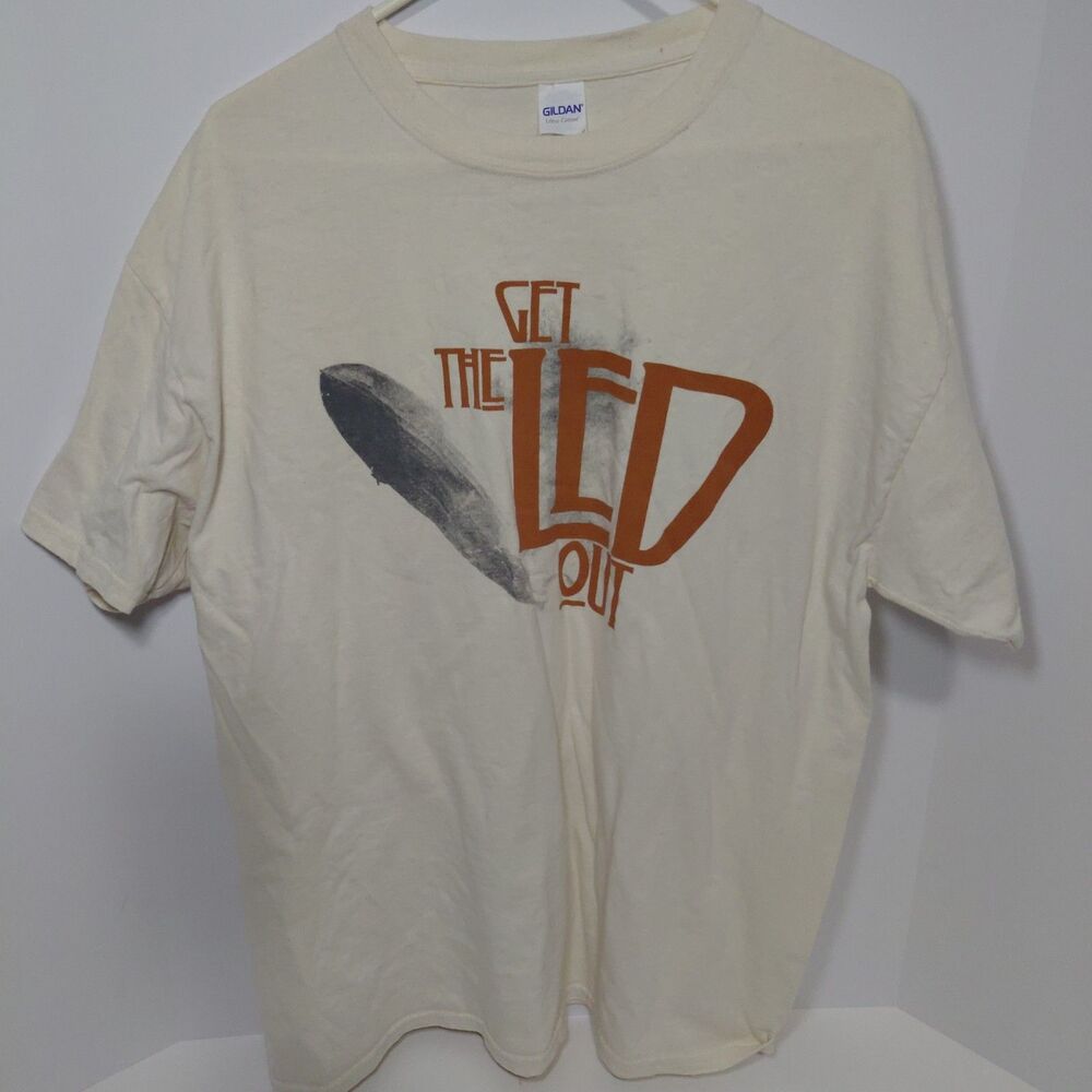 GET THE LED OUT Led Zeppelin Autographed By The Clash T-Shirt Men's XL